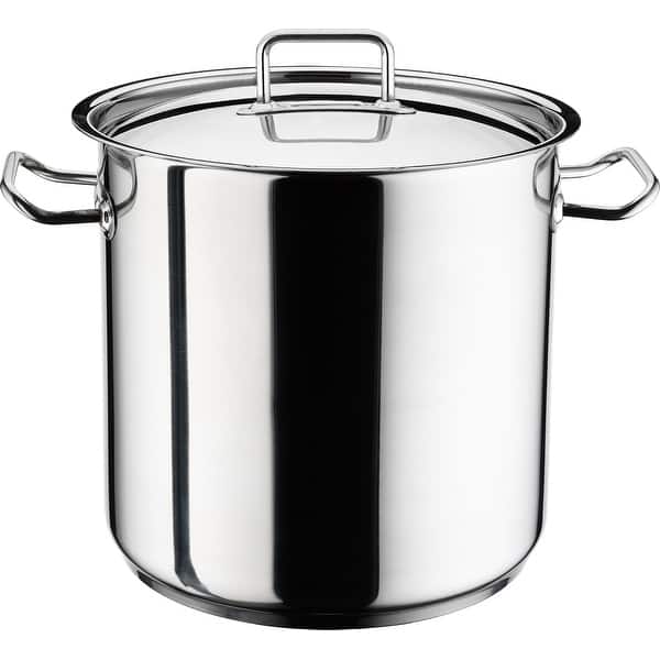 Large Stock Pot-Stainless Steel Pot with Lid-Compatible with