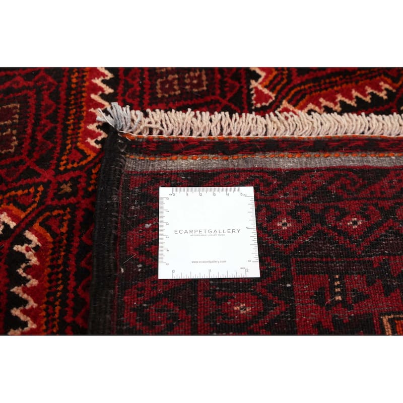 ECARPETGALLERY Hand-knotted Teimani Red Wool Rug - 4'2 x 7'7