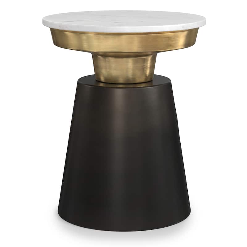 WYNDENHALL Arna Contemporary 16 inch Wide Metal Side Table in Black, Gold - 16"D x 16"W x 19.5"H