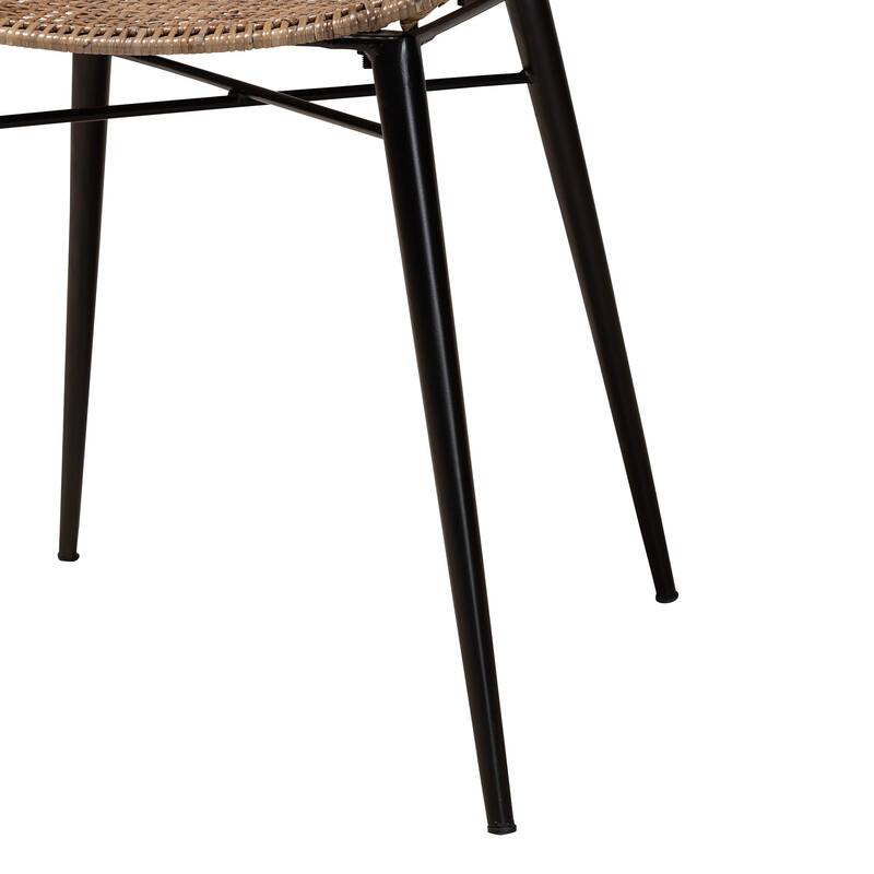 Ballerina Modern Bohemian Rattan and Metal Dining Set