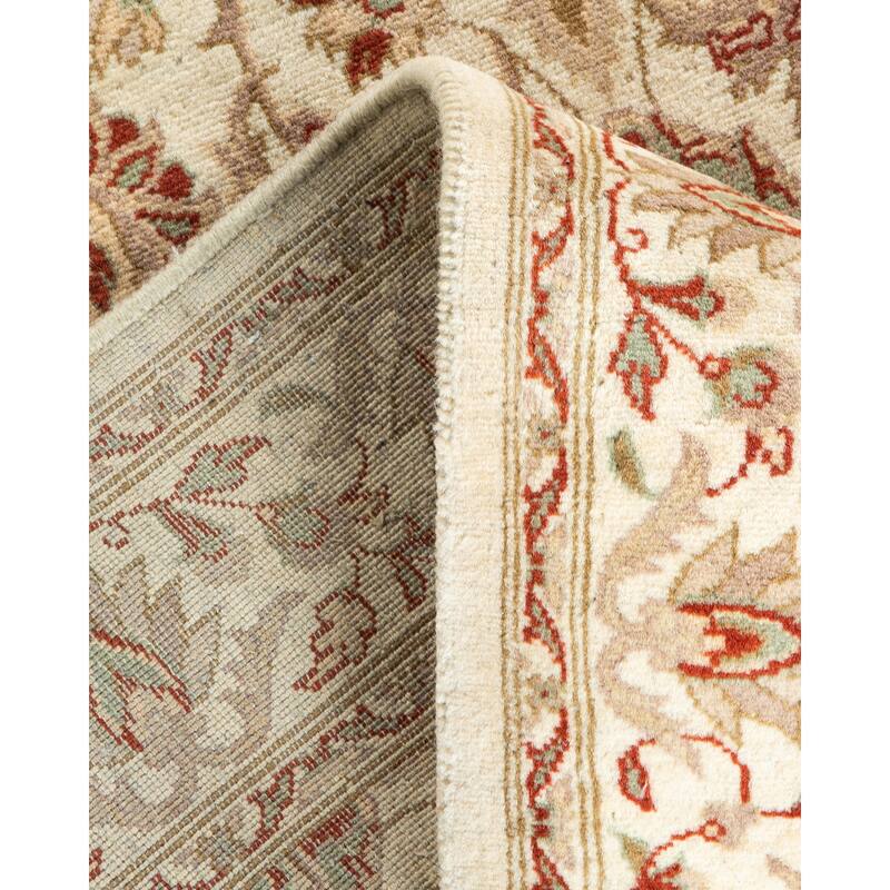 Overton Handknotted Wool Traditional Oriental Ivory Area Rug - 3' x 5'