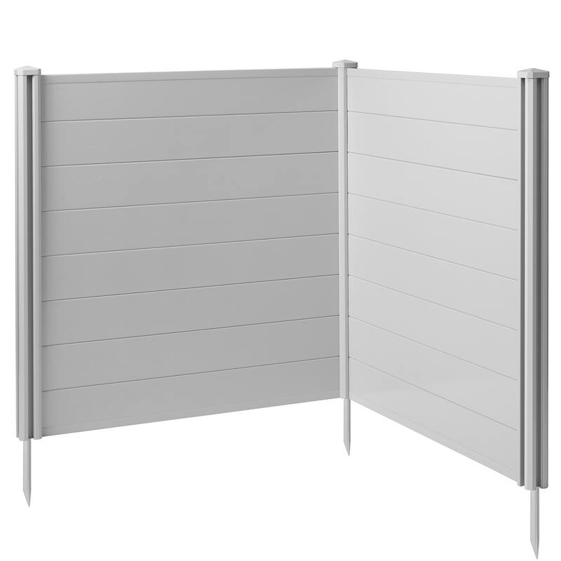 48 x 48in Privacy Screen Vinyl Fence Panel for AC Trash Gray - 48" x 48" Horizontal