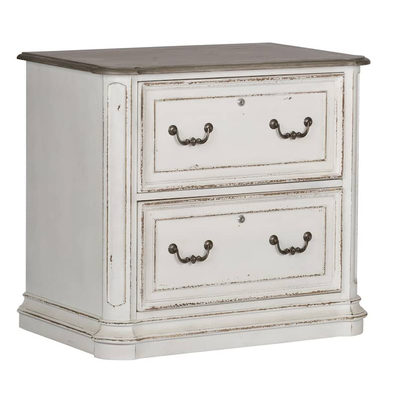 Magnolia Manor Antique White Jr Executive Media Lateral File