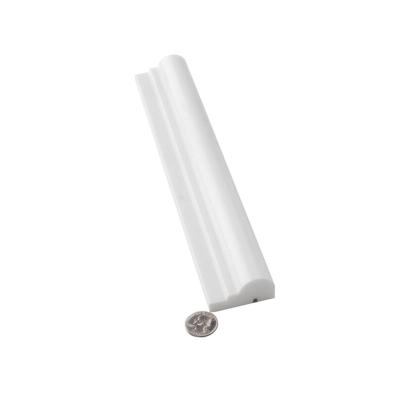 Apollo tile 2 x 12 Grandis Polished White Thassos Marble Tile (1.67 sq ft/case) - 10 Pack