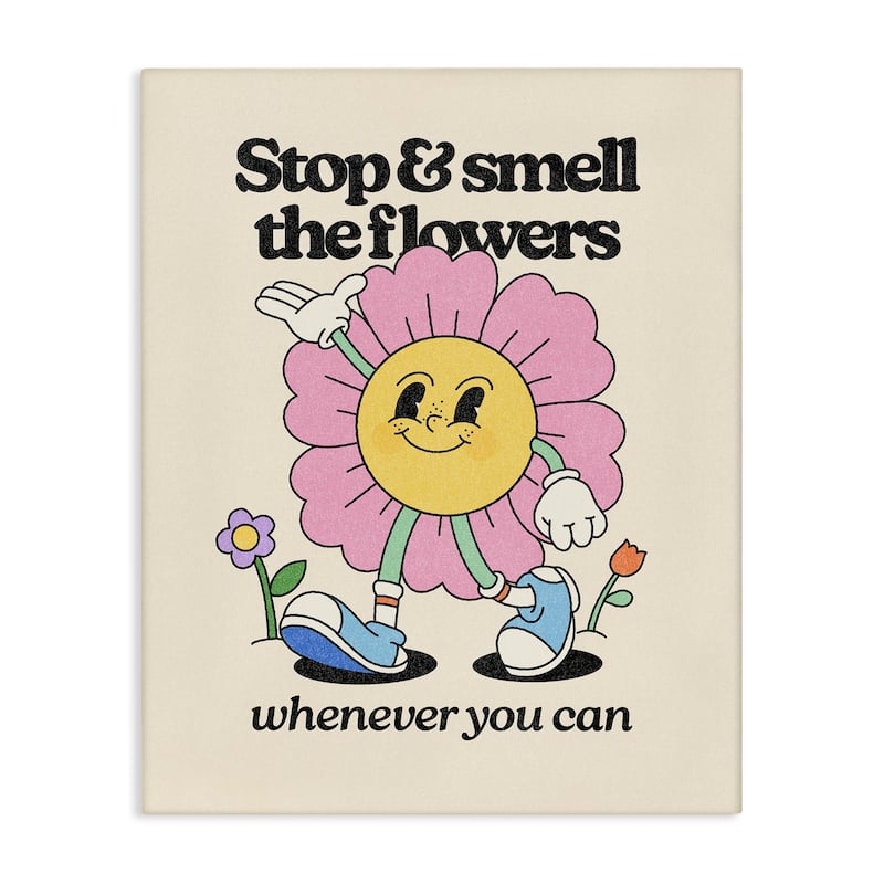 Stupell Vintage Smell The Flowers Canvas Wall Art Design By Victoria Barnes - 16 x 20