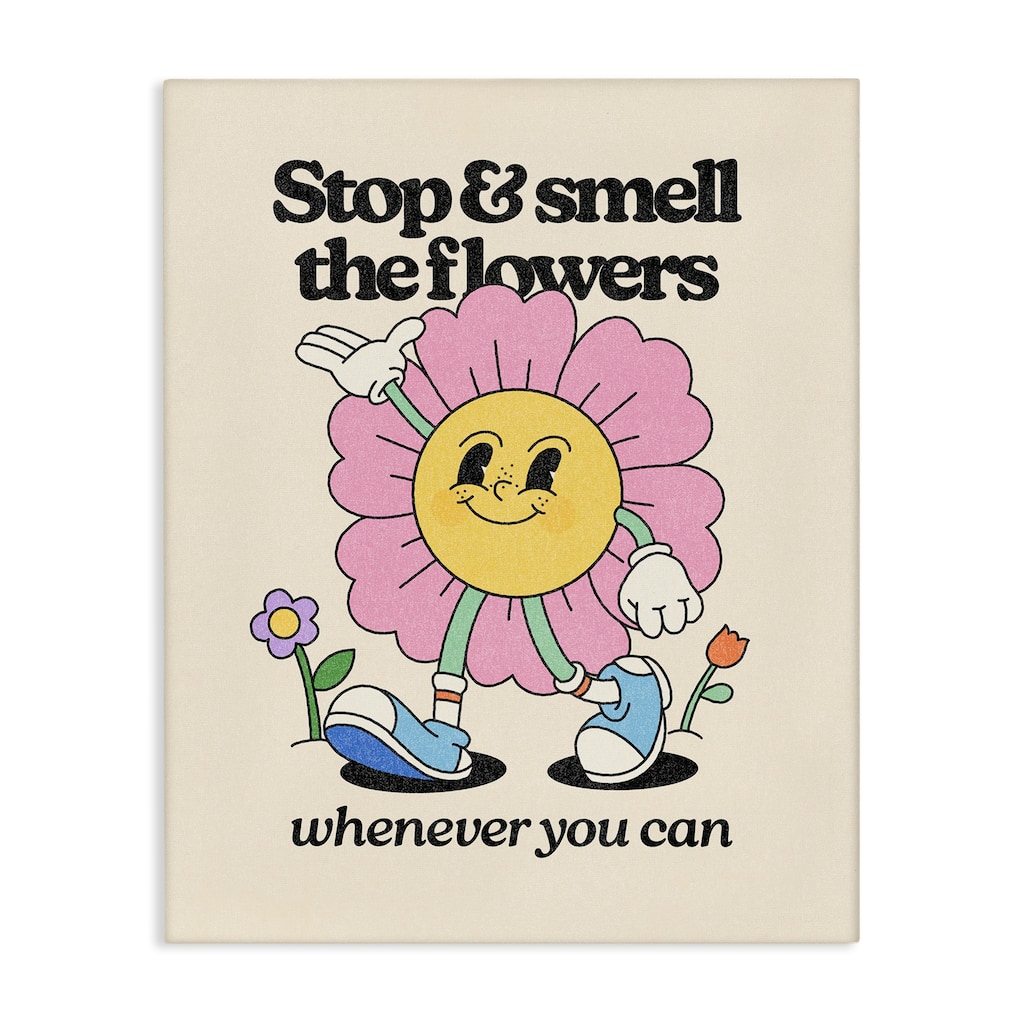 Stupell Vintage Smell The Flowers Canvas Wall Art Design By Victoria Barnes