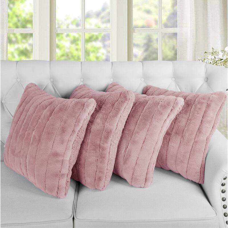 Serenta SuperMink Solid Color Throw Pillow Shell Cushion Cover Set