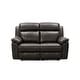 preview thumbnail 8 of 16, Abbyson Braylen 2 Piece Top Grain Leather Manual Reclining Sofa and Loveseat Set