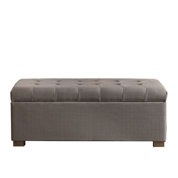 slide 15 of 21, Porch & Den Large Tufted Storage Bench Taupe
