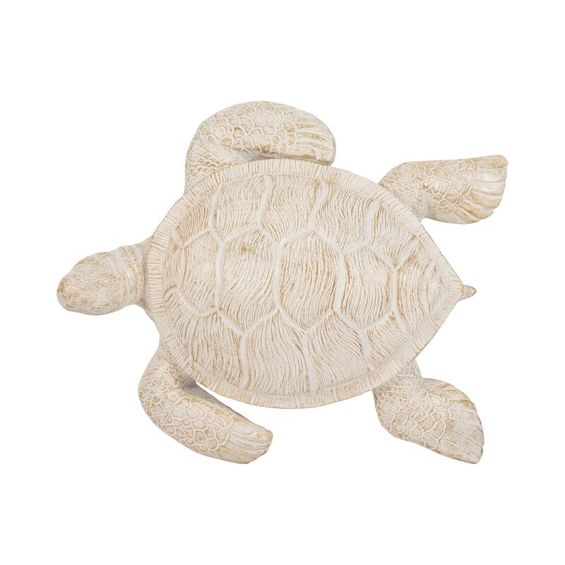 Sagebrook Home 10'' Sea Turtle Figurine, Elegant Ivory Item Decor - 10" x 9" x 3"