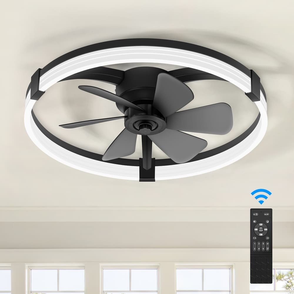 20"/23" Low Profile Dimmable Smart Ceiling Fan with Lights and Remote(6/7 ABS Blades)