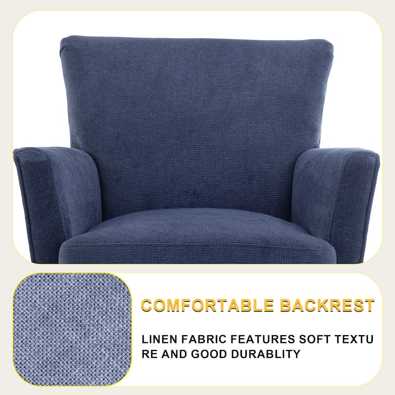 Armchair Modern Accent with Linen surface