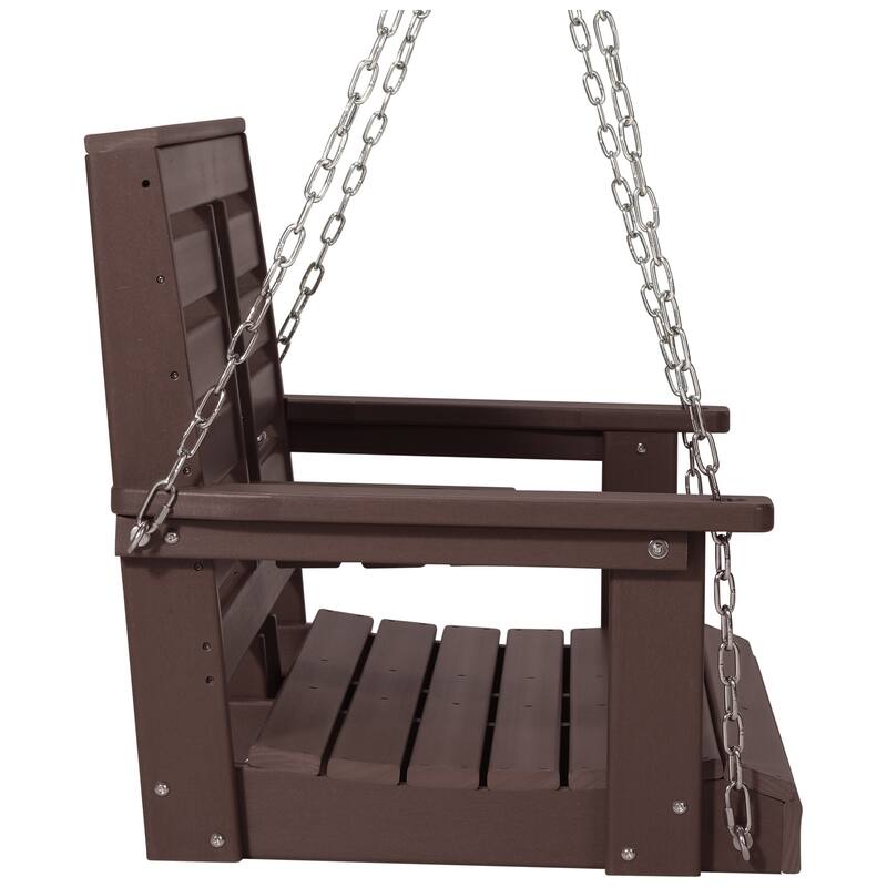 Nashville Poly 54 Inch Porch Swing with Folding Cup Holder