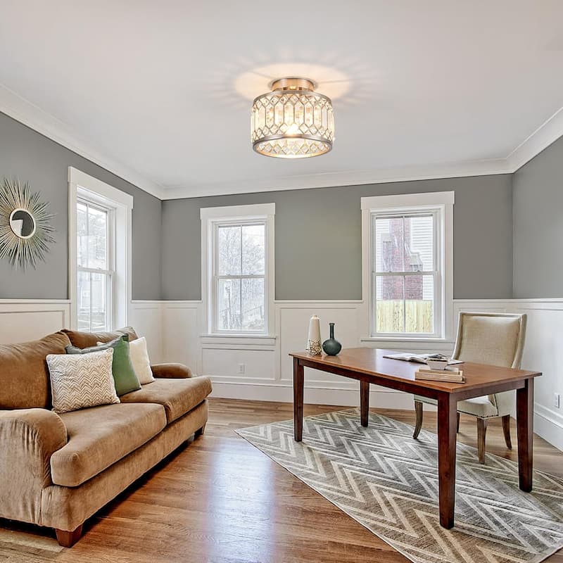 Modern flush mount light silver ceiling light silver bedroom light