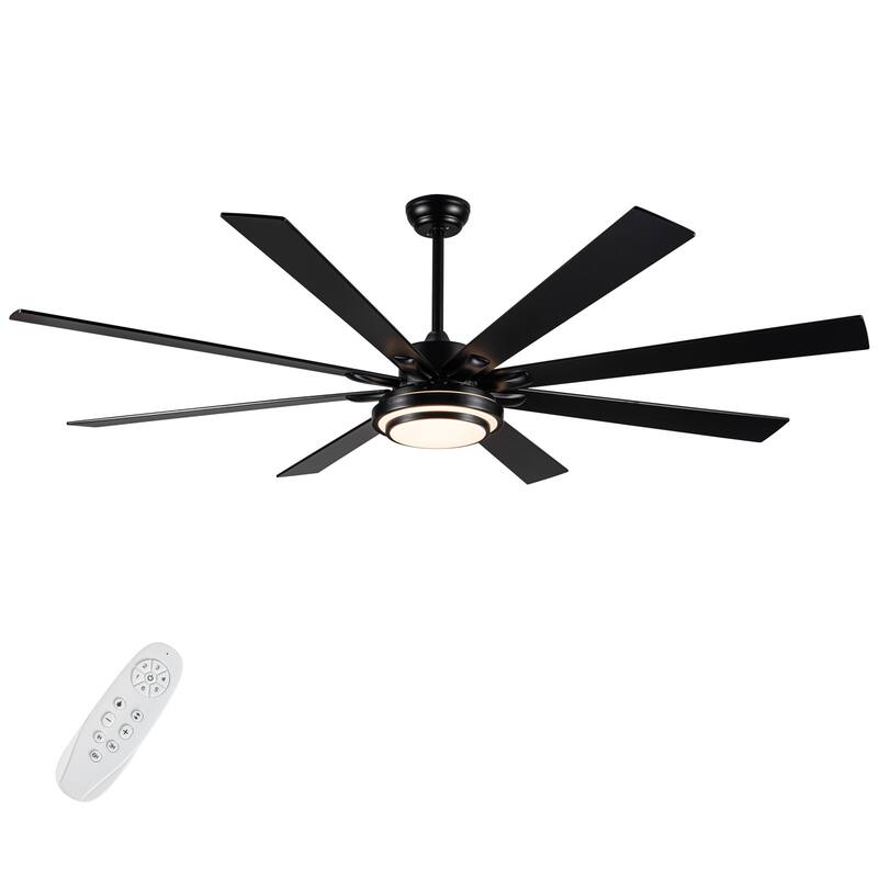 Smart Ceiling Fan with Remote Control - Black