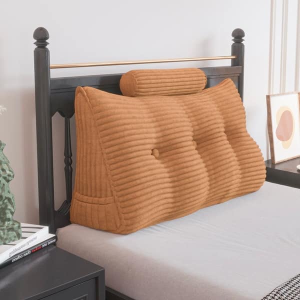 slide 2 of 6, WOWMAX Headboard Wedge Reading Pillow With Bolster Neck Roll Pink - Twin