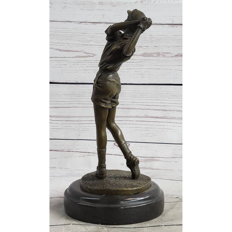 Hot Cast Bronze Female Golfer Golf Mom Statue Sculpture Gift Trophy Decor