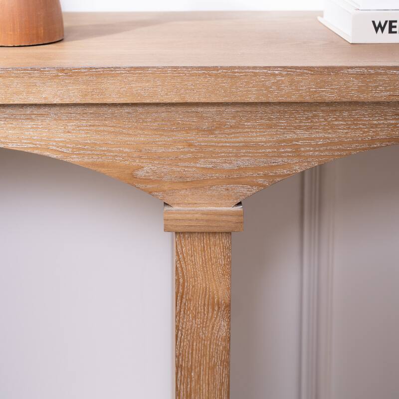 Rustic Archway Console Table - 60"Long Entryway Table with Decorative Arched Legs,Natural Wood Finish, Narrow Sofa Table