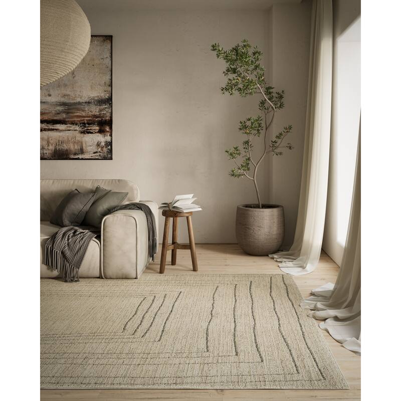 Momeni Wren Polyester Blend Geometric Area Rug - 5' 3" x 7' 3" - Ivory - Rectangle