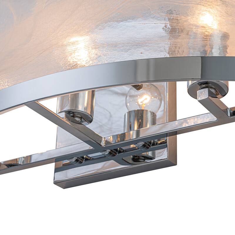 3-Light Modern Chrome Wall Sconce with Cloud Glass Shades