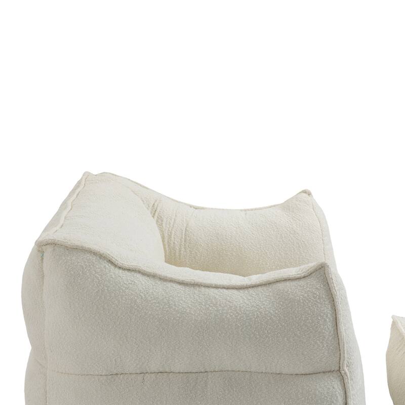 Boucle Bean Bag Chair Chair Sets with High Back Support and 300lb Capacity