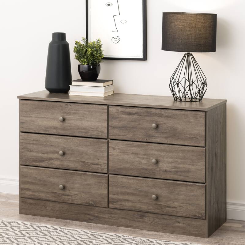 Prepac Astrid 6 Drawer Double Dresser for Bedroom, Wide Chest of Drawers, Bedroom Furniture,Traditional Furniture