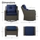 preview thumbnail 14 of 105, Murphy Outdoor Wicker Patio Outdoor Sofa Swivel Chair Coffee Table