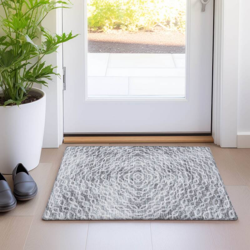 Premium Washable Super Soft Modern Mirage Mayfield Rug - Grey - 1' 8" x 2' 6" - Rectangle