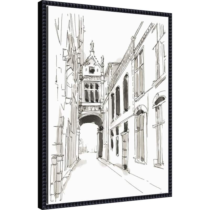 Pen and Ink Travel Studies No. 3 by Ethan Harper Framed Canvas Wall Art Print