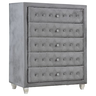 Deanna Modern Classic Upholstered Tufted 5-drawer Bedroom Chest