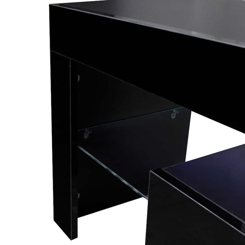 Black 51" Modern TV Stand with RGB LED & Large Drawer for TVs Up to 50"