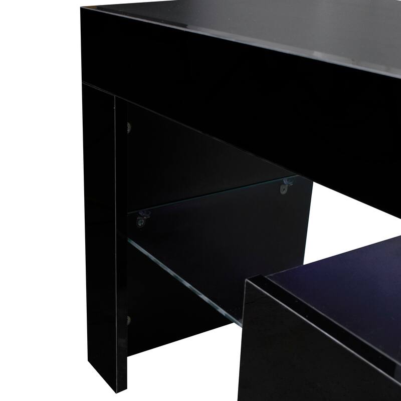 GDF Studio - Hermey Modern Entertainment TV Stand with LED Lights and Storage