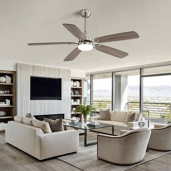 Led Ceiling Fan With 6 Speed Wind 5 Blades Remote Control - Bed Bath ...