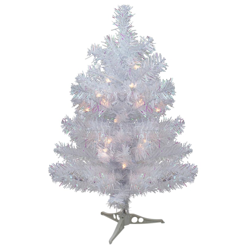 Starry Trees Metal Christmas Decorations - 18.5" - Set of 2 - 2' - Clear