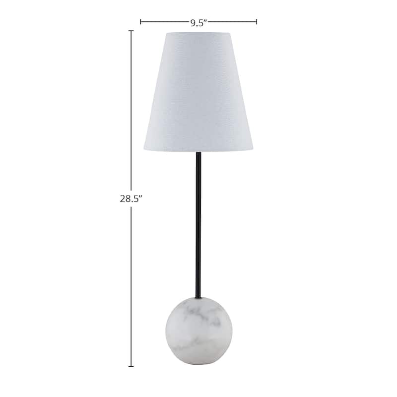 Lou 29" Buffet Lamp with Linen Shade, Marble (Set of 2)