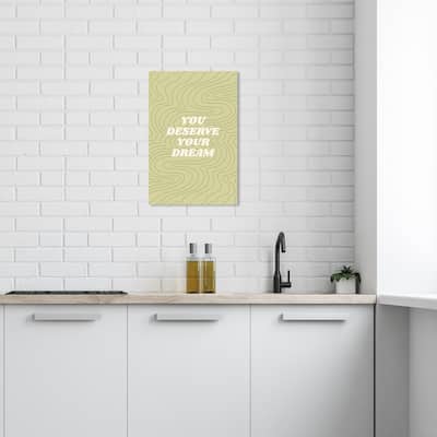 Wynwood Studio Canvas Typography and Quotes You deserve your dream Green Modern & Contemporary Wall Art Canvas Print