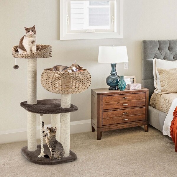 Cat tree with bowl outlet