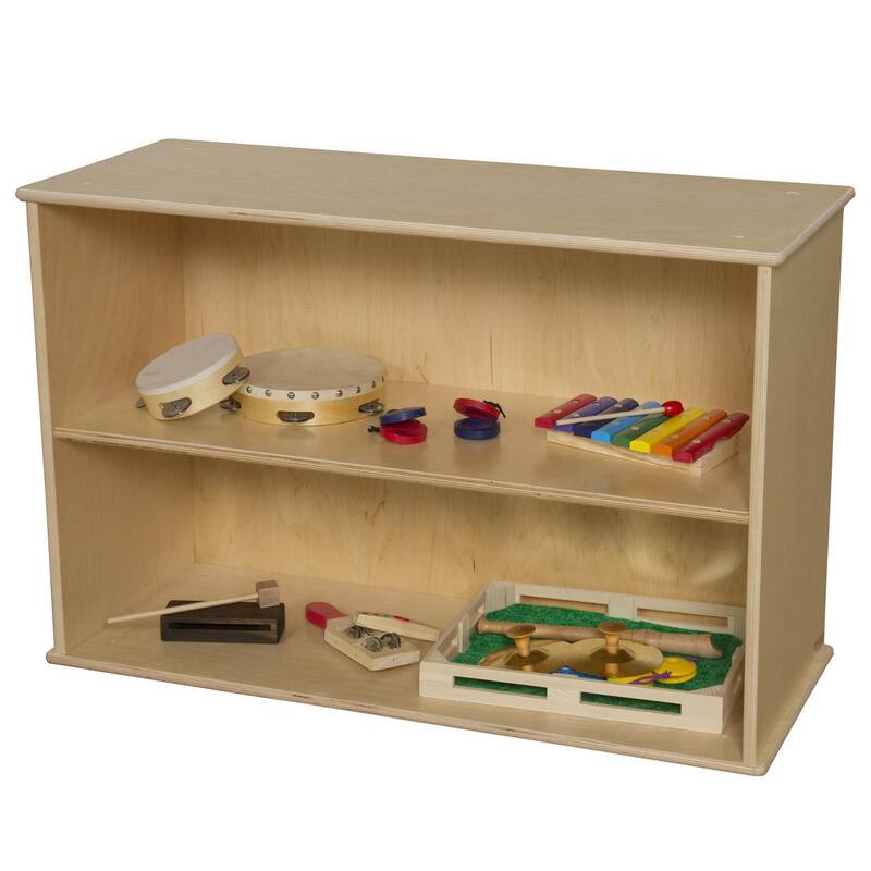 Wood Design 2 Shelf Open Kids Bookshelf Cabinet, Toddler Classroom Toy Storage Organizer, Crafts & Supplies Storage Unit - 24"