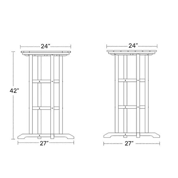 dimension image slide 1 of 2, Laguna Hdpe All Weather Outdoor Patio Bistro Bar Set (3-Piece Set)