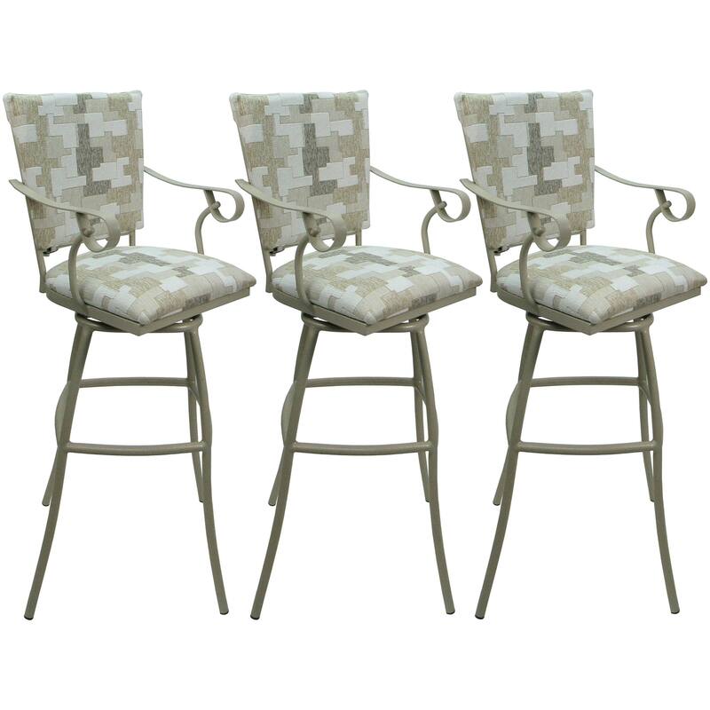 Set of 3 Outdoor Indoor Bar Stool Counter Extra Tall - Jenna PB Arms