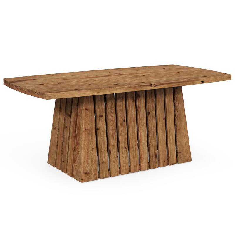 47-Inch Solid Wood Coffee Table, Rectangular Center Table for Living Room