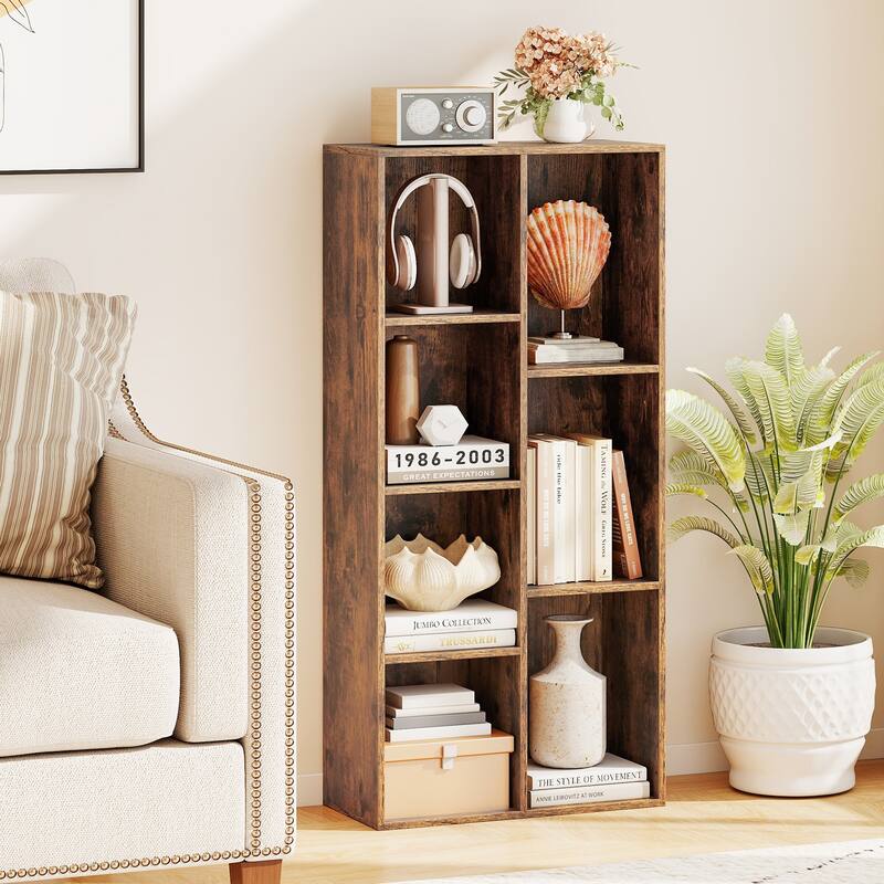 Gymax 2PCS 7-Cube Bookcase w/7 Compartments 2 Anti-tipping Kits for