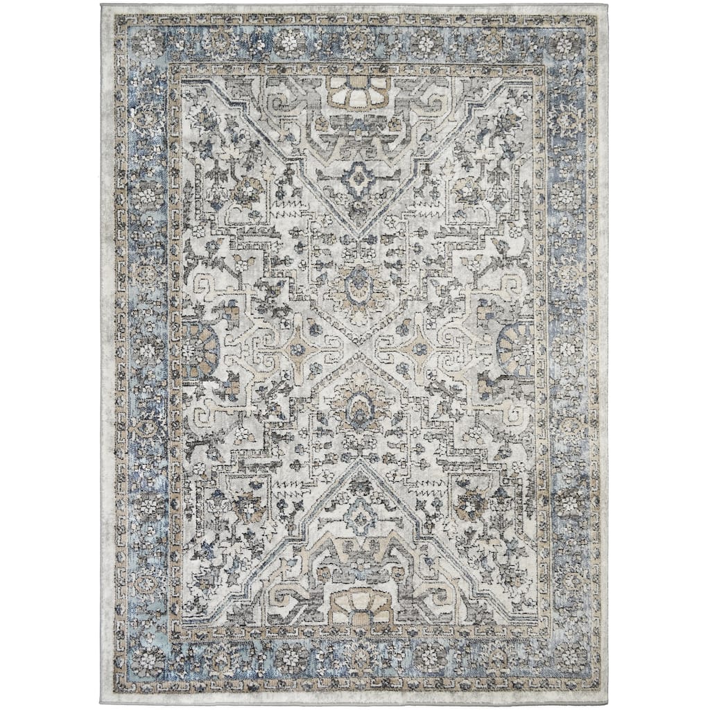 Firenze Noble Ivory/Blue Traditional Oriental Area Rug