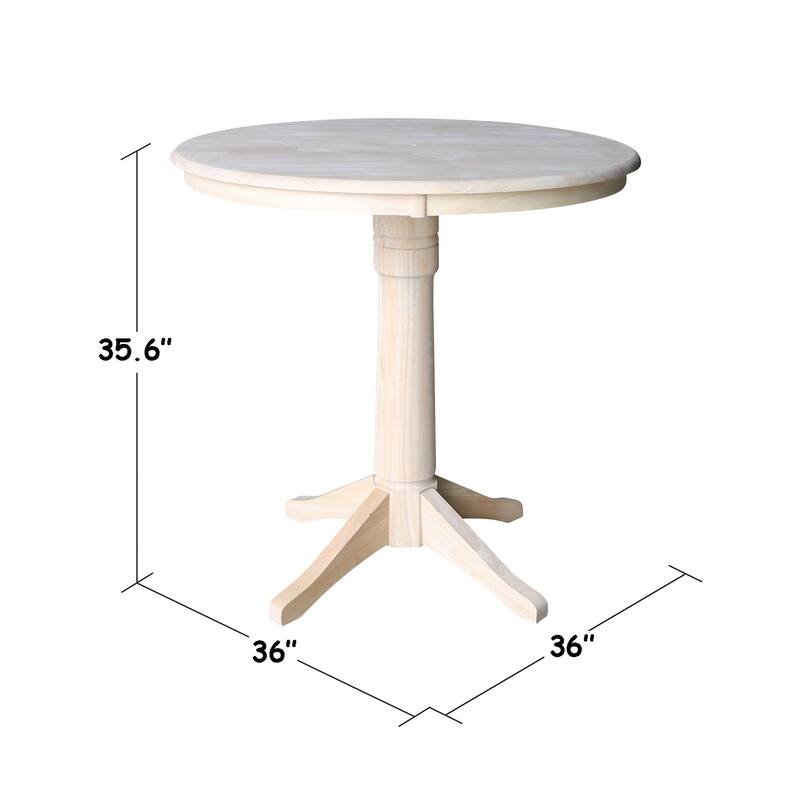 36" Round Pedestal Counter Height Table with Madrid Stools