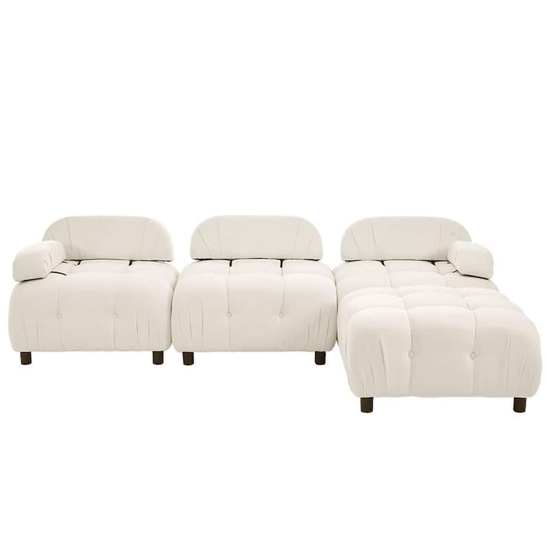 Upholstery Modular Convertible Sectional Sofa, L-Shaped Couch with Reversible Chaise