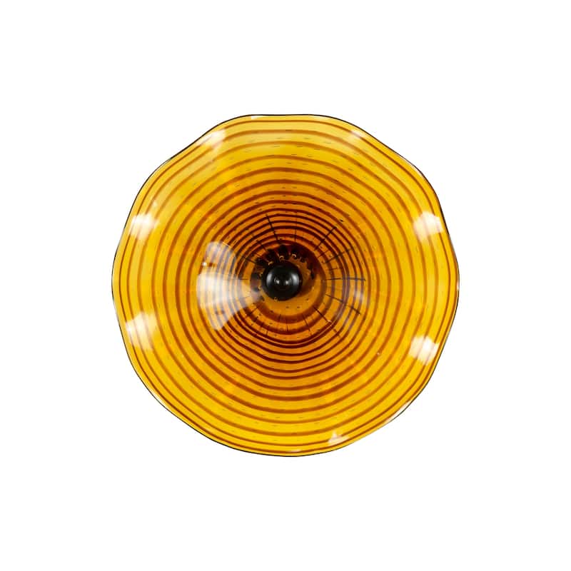 13IN Diameter Rosslyn Flower Art Glass Wall Décor