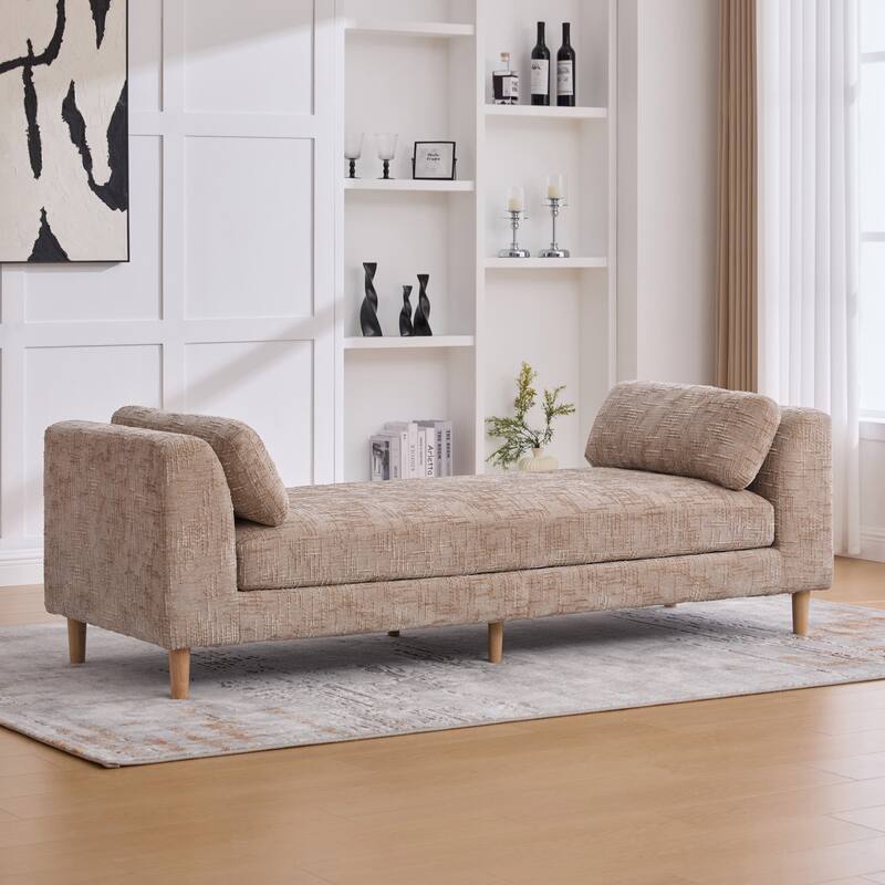 83.1" W Modern Upholstered Lounge Chair,Oversized Sofa Chair with Pillow and Armrests - Wheat