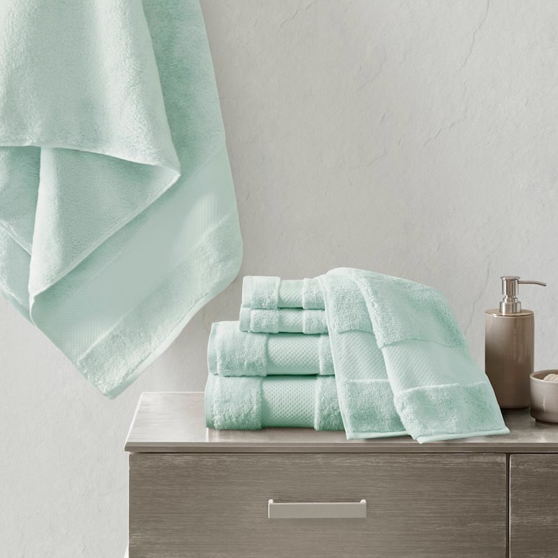 Madison Park Signature Turkish Cotton 6-piece Bath Towel Set - Seafoam