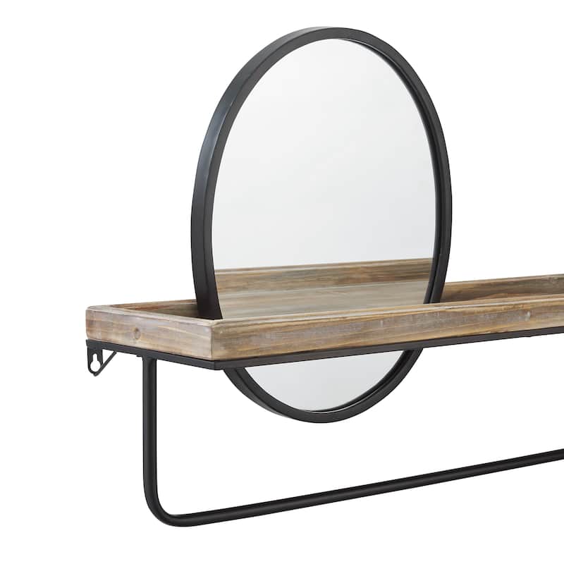 Kaylor Modern Farmhouse Shelf with Mirror