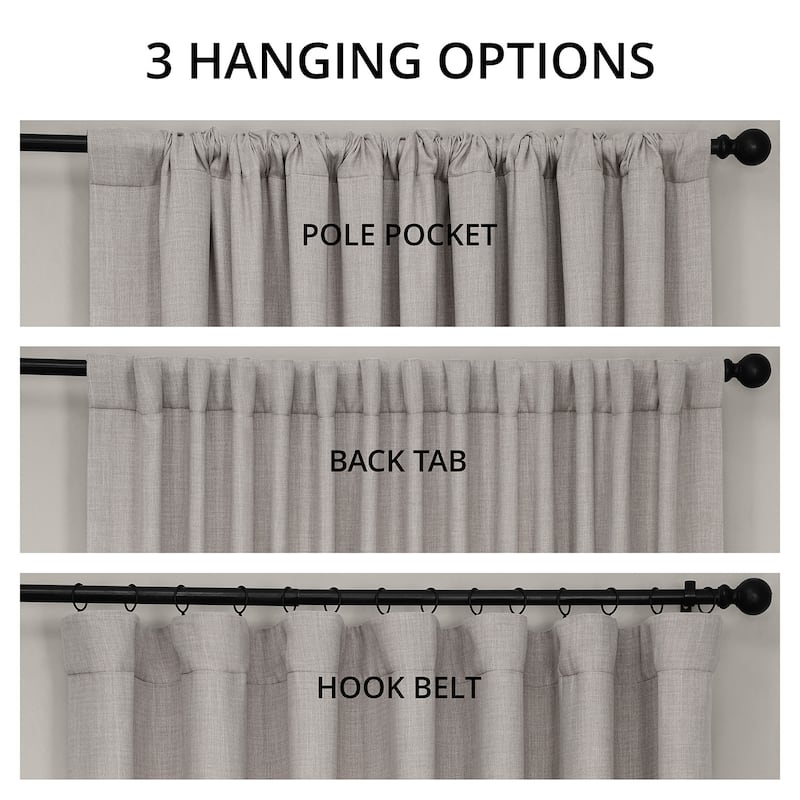 Exclusive Fabrics Textured Faux Linen Extra Wide Room Darkening Curtains for Bedroom & Living Room Curtains (1 Panel)